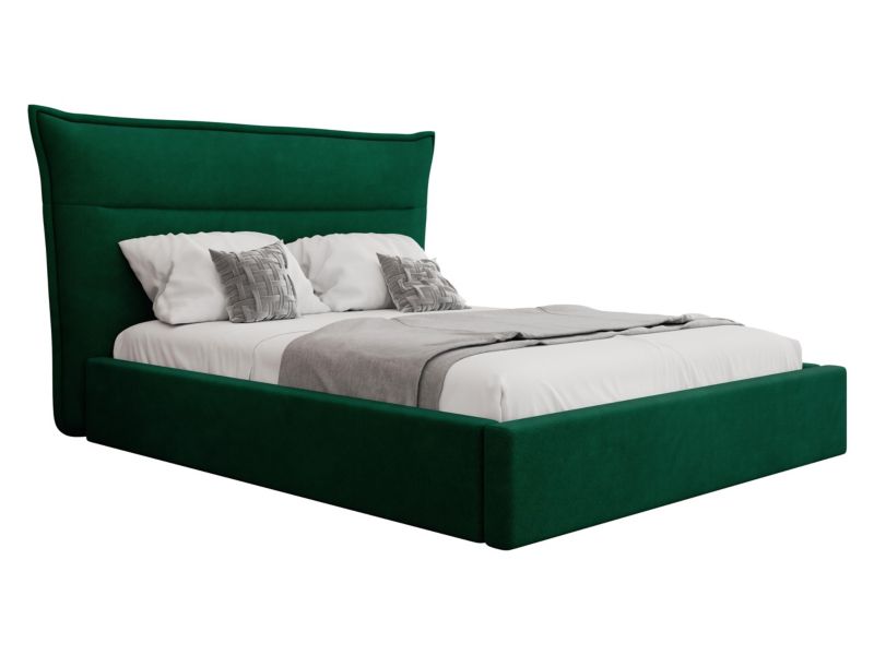 Łóżko tapicerowane MIRJAN 24 z pojemnikiem na pościel Tinkus 140x200 butelkowa zieleń 1 szt.