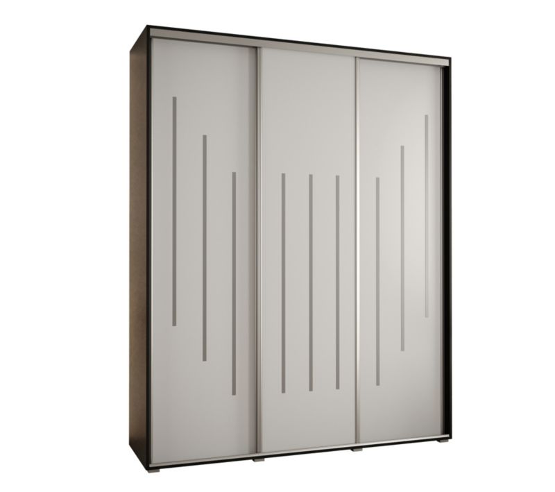 Szafa przesuwna Abiks DAVOS 8 wysoka szer.200cm gł.45cm czarny/biały/srebrny 1szt.