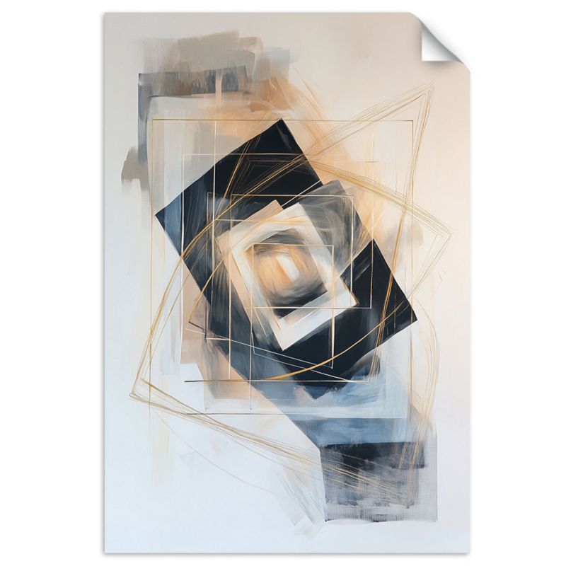 Naklejka na ścianę do salonu sypialni Feeby Abstrakcja Kształty Geometria Beżowy 100x150cm 1szt