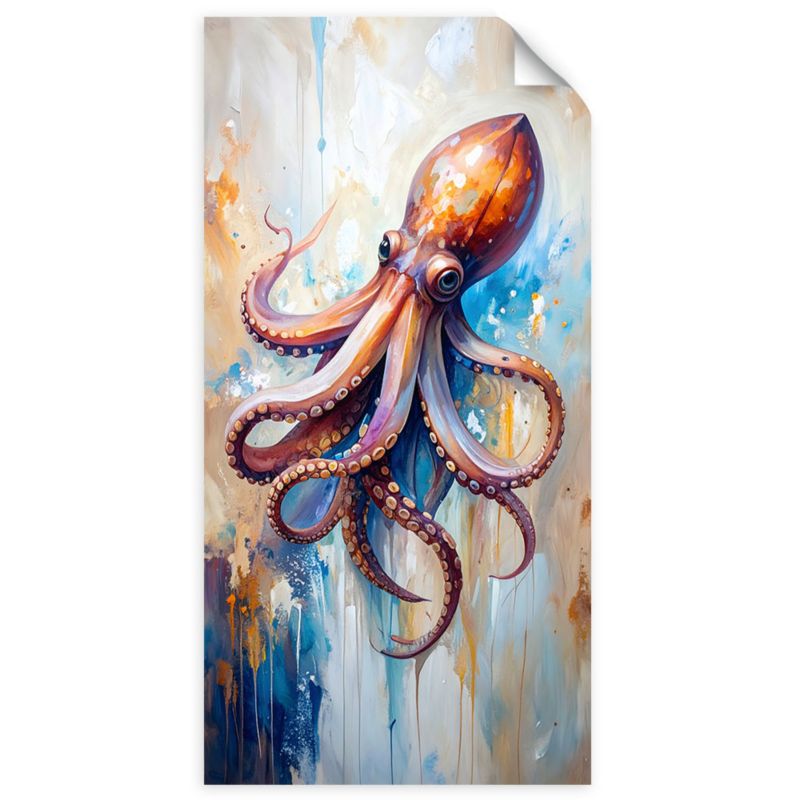 Plakaty samoprzylepne do salonu sypialni Feeby Ośmiornica Owocze morza 60x120cm 1szt