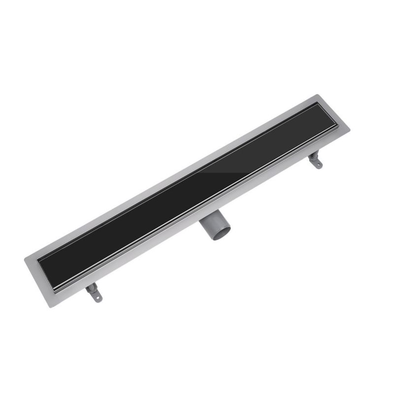 Odpływ liniowy Vogi ruszt czarne szkło 90 cm stalowy 1 szt.