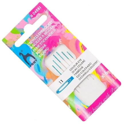 igły do haftu z kolorowym uchem 11" PONY 04881 .