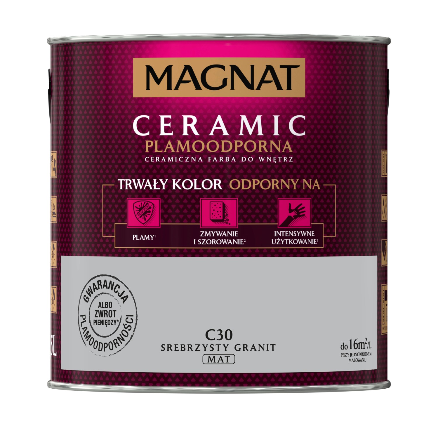 Farba Magnat Ceramic srebrzysty granit 2,5 l