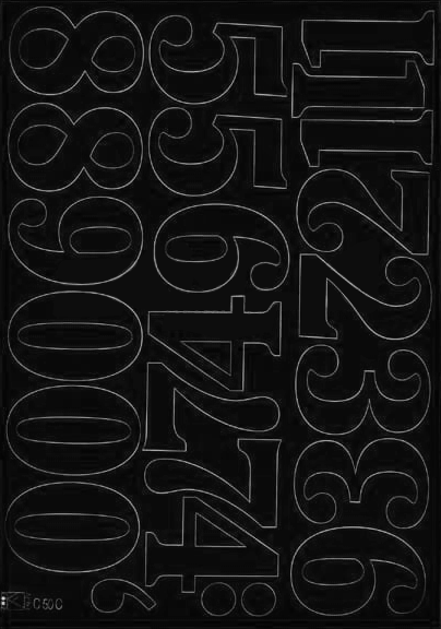 Cyfry samoprzylepne, 5cm, 1 arkusz, czarny