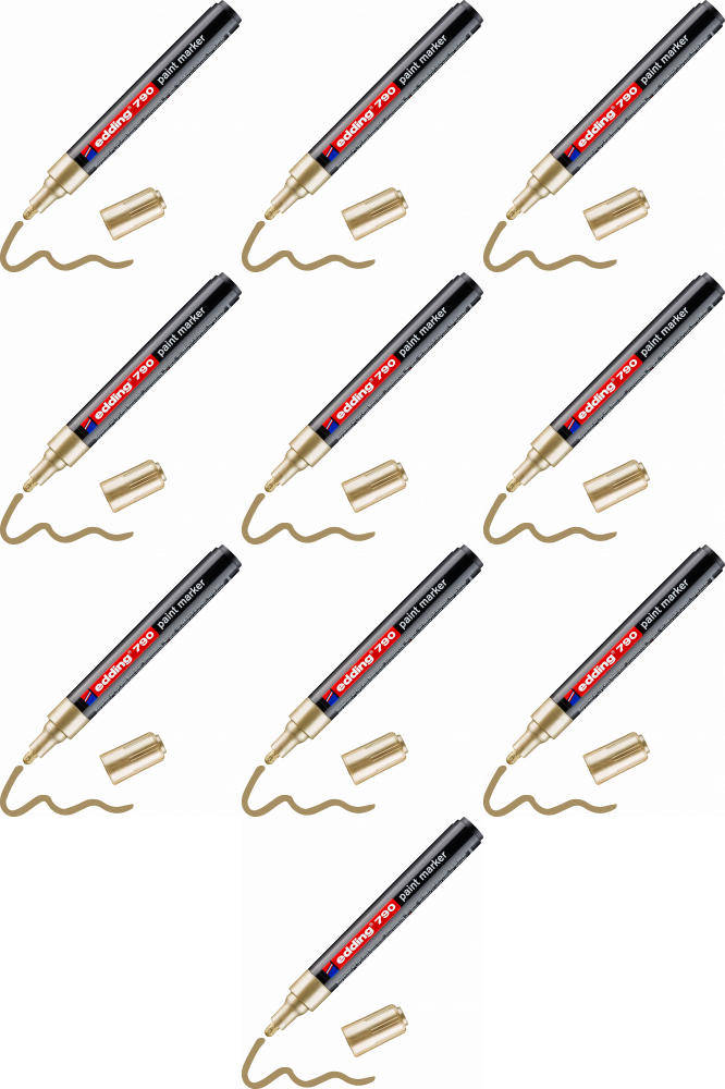 10x Marker olejowy edding, 790, okrągła, 2-3mm, złoty