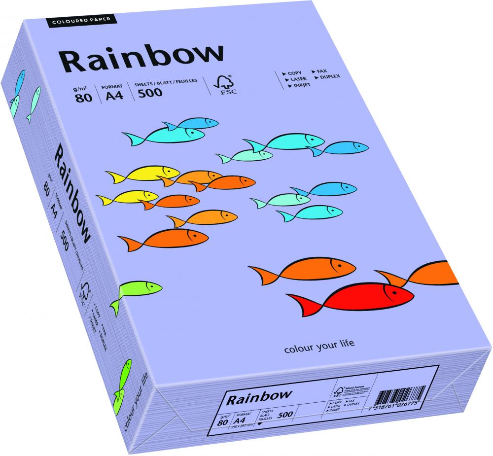 Papier kolorowy Rainbow, A4, 80g/m2, 500 arkuszy, fioletowy (R60)