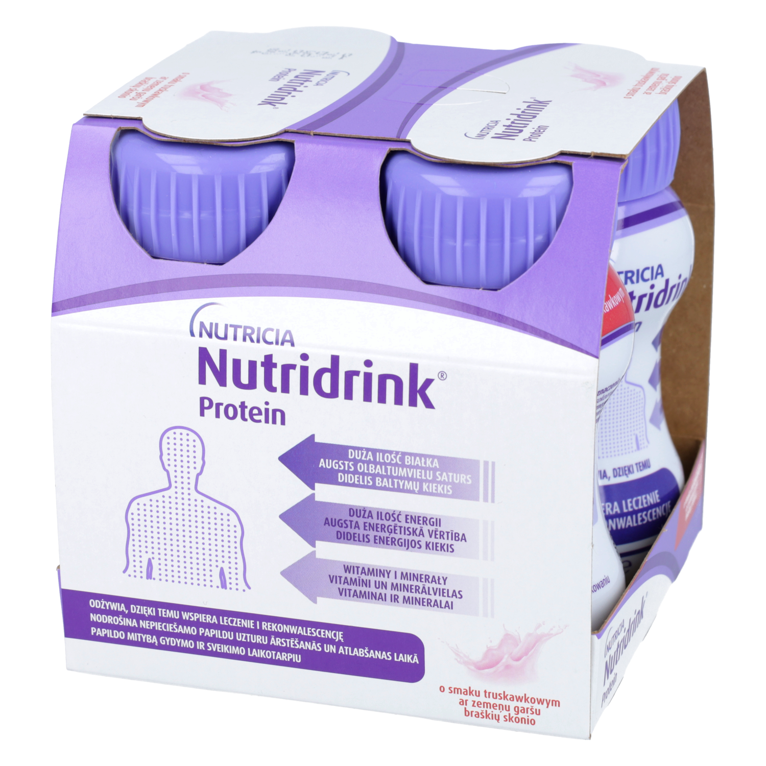 Nutridrink protein - o smaku truskawkowym, płyn, 4 x 125 ml