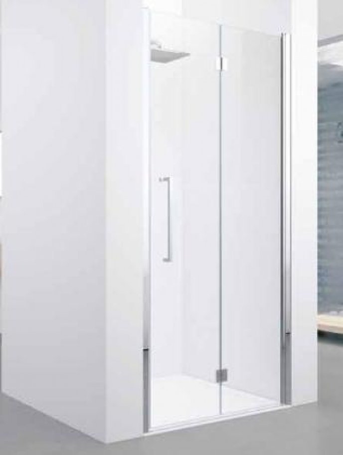 Novellini Young drzwi wnękowe składane lewe 90 cm chrom/szkło przezroczyste Y21BS87S-1K