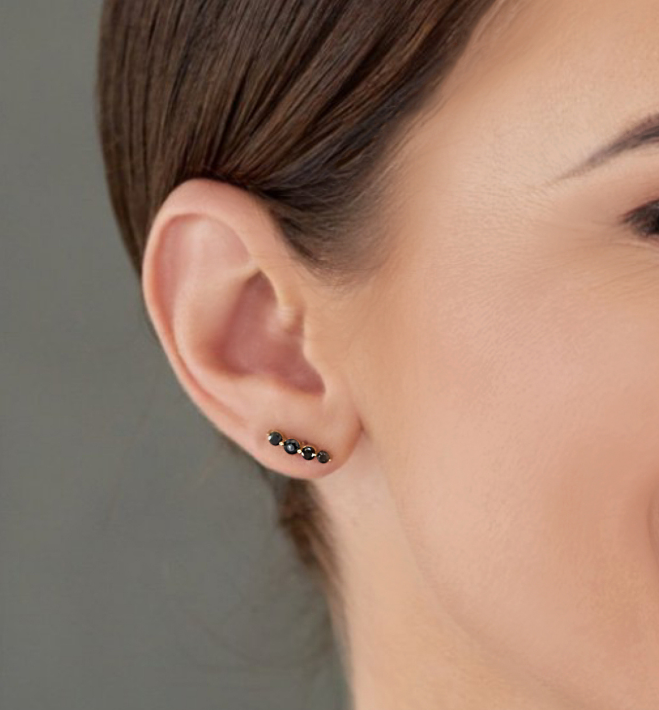 Kolczyki z czarnymi cyrkoniami Cassie KSA0693