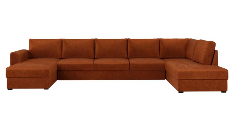 Narożnik z funkcją spania MIRJAN 24 Wilma Large prawy pomarańczowy szenilowy 1 szt.