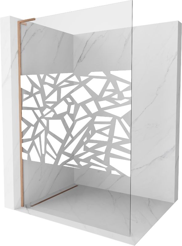 Ścianka prysznicowa Mexen Kioto L biały wzór miedź szczotkowana 90x200 cm 800-090-103-65-85 1 szt.