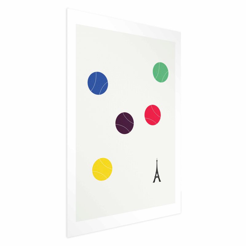 Plakat Artgeist Wieża Eiffla i tenis 60x90 cm bez ramy bez marginesu 1 szt