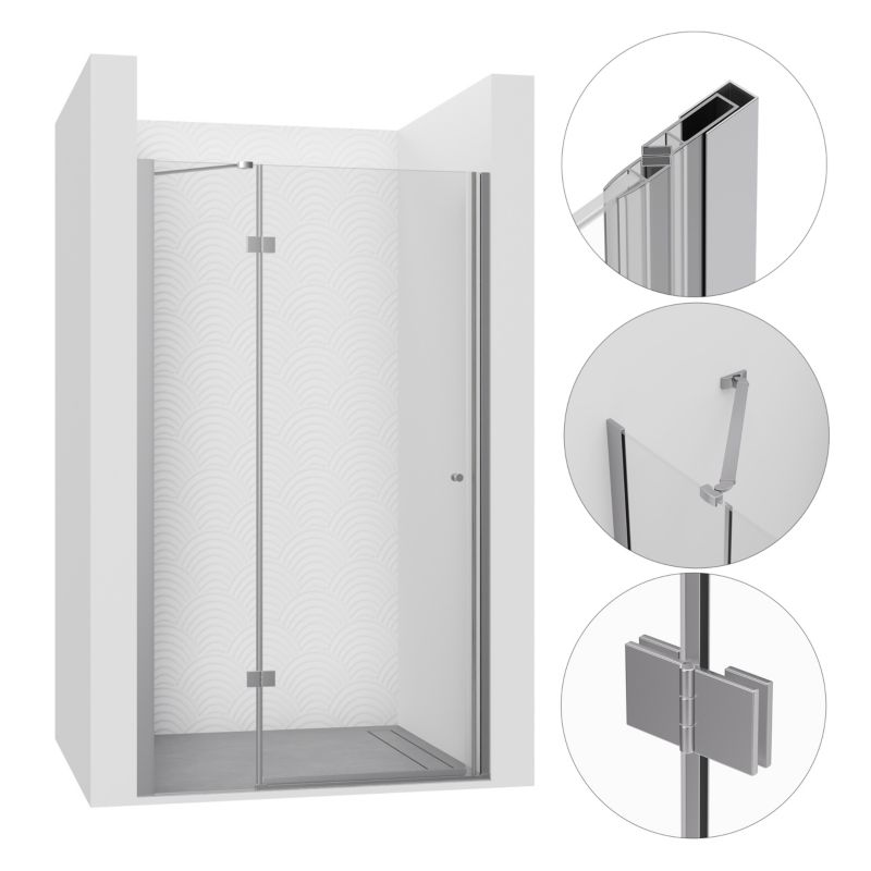 Drzwi prysznicowe uchylne ISALO SEVANTE 110 cm chrom 1 szt.