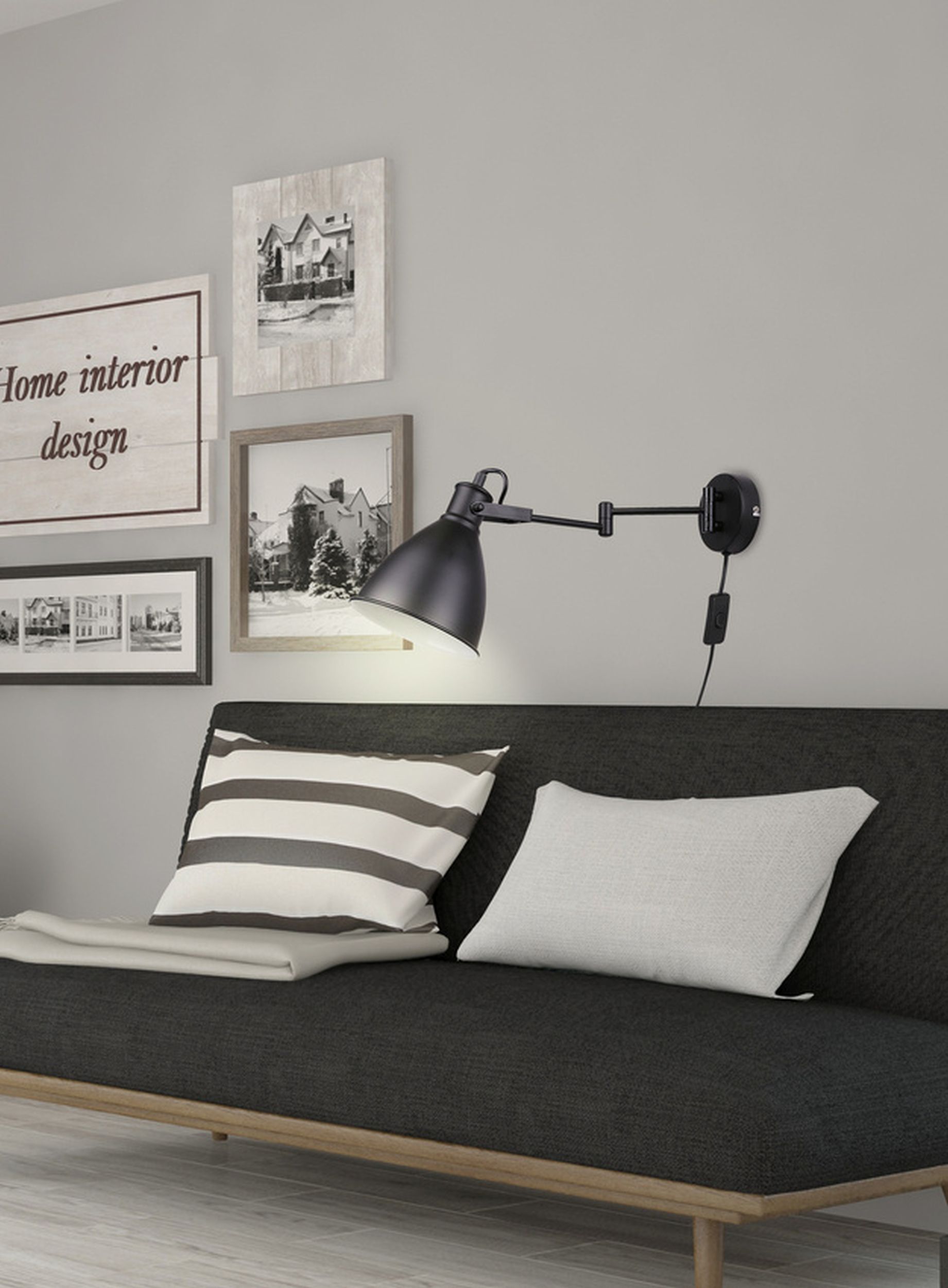 Candellux Espera kinkiet 1x40W czarny/biały 21-85238