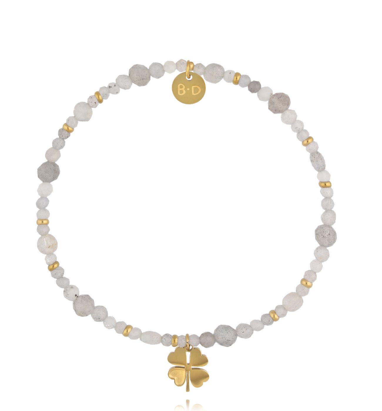 Bransoletka z labradorytami i koniczynką BTW3310