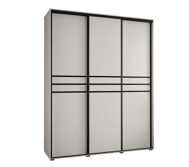 Szafa przesuwna Abiks DAVOS 10 wysoka szer.200cm biały/biały/czarny 1szt.