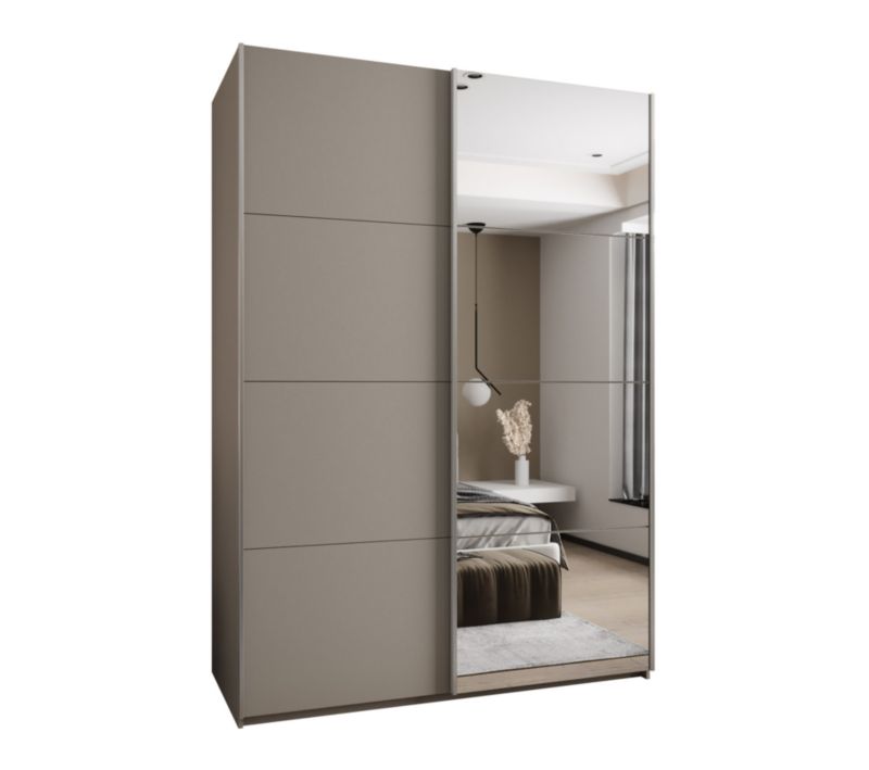 Szafa przesuwna Abiks LUX 3 wysoka szer.180cm kaszmir/kaszmir/srebrny 1szt.