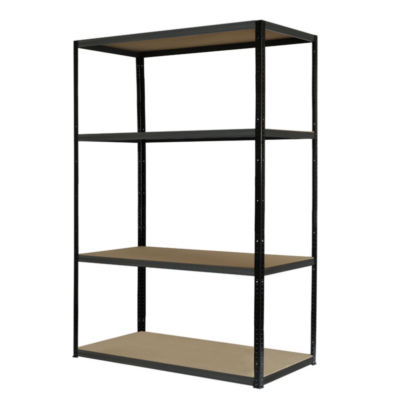 Regał metalowy MODO24 magazynowy garażowy czarno-grafitowy helios 180x120x30cm 4 półki po 175 kg 1 szt.