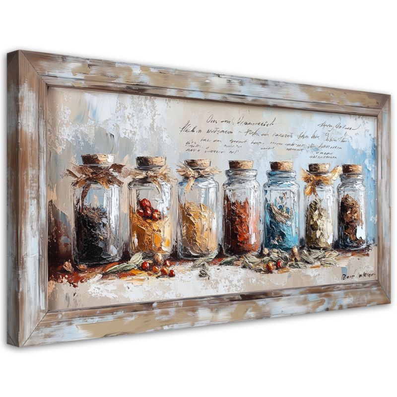 Obraz na płótnie Feeby Zioła Przyprawy Słoiki 120x60cm 1szt