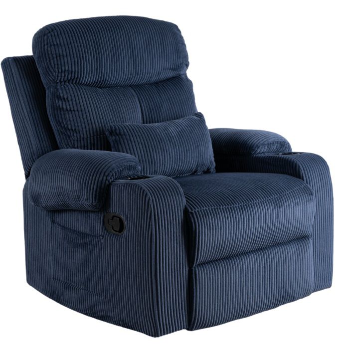 Fotel Wypoczynkowy Torres Mebel Elite Rozkładany z Podnóżkiem Granatowy 1 szt