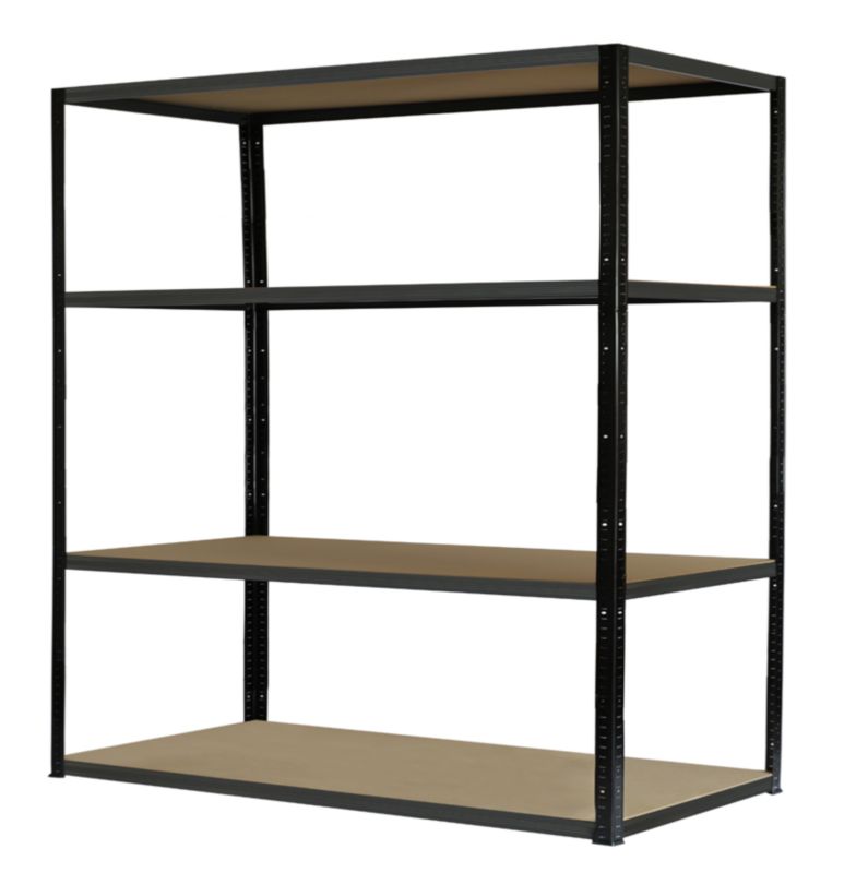 Regał metalowy MODO24 magazynowy garażowy czarno-grafitowy helios 180x150x30cm 4 półki po 275 kg 1 szt.