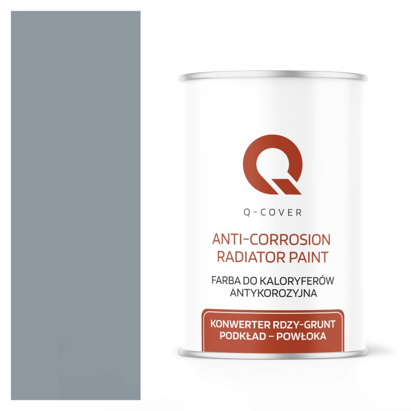 Farfa do Kaloryferów Antykorozyjna Q-Cover Szaro-błękitny RAL7001 Mat 1L