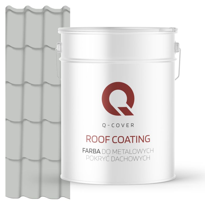 Farba do Metalowych Pokryć Dachowych Q-Cover Szary jasny RAL7035 Mat 10L