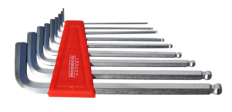Zestaw kluczy imbusowych Modeco Expert HEX z kulką długie Cr-V 1,5-10 mm - blister - 9 el.