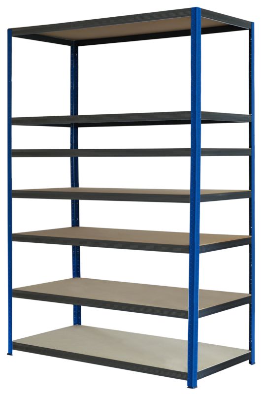 Regał metalowy MODO24 magazynowy niebiesko-grafitowy helios 270x150x35cm 7 półek po 175 kg 1 szt.