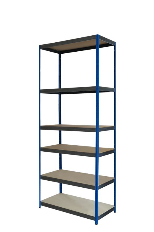 Regał metalowy MODO24 magazynowy niebiesko-grafitowy helios 213x100x50cm 6 półek po 400 kg 1 szt.