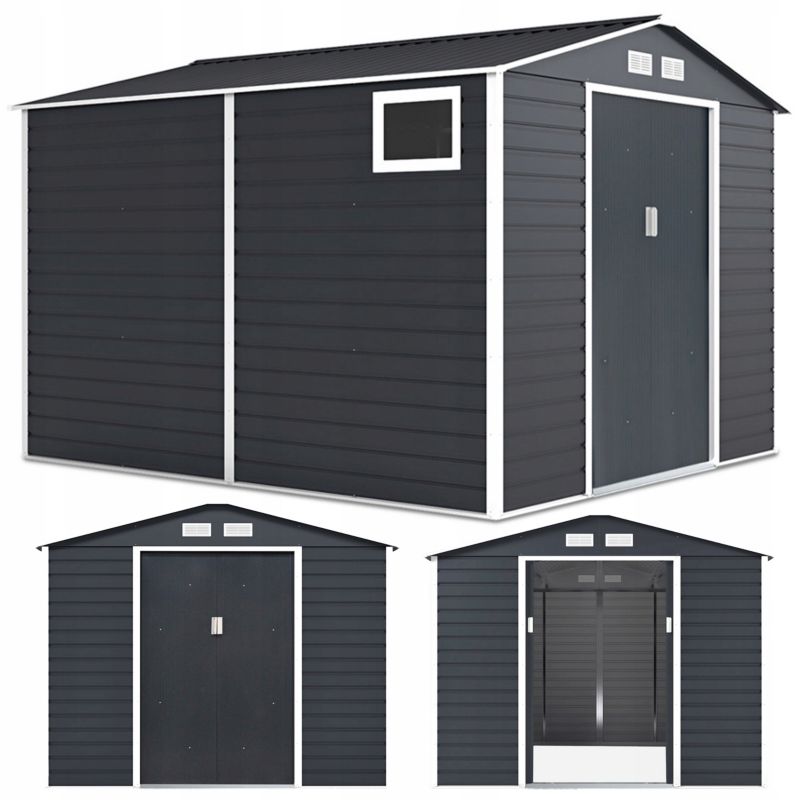 Domek Ogrodowy Narzędziowy na Narzędzia Szopa MONTREAL 277x323cm Metalowy 1 szt