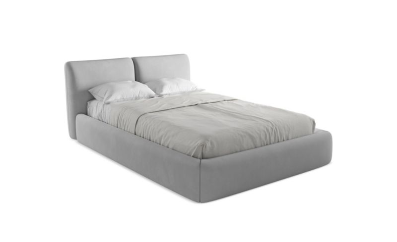 Łóżko LaMiaSofa Hoku z tkaniny szenilowej 140x200 grafitowy 1 szt.