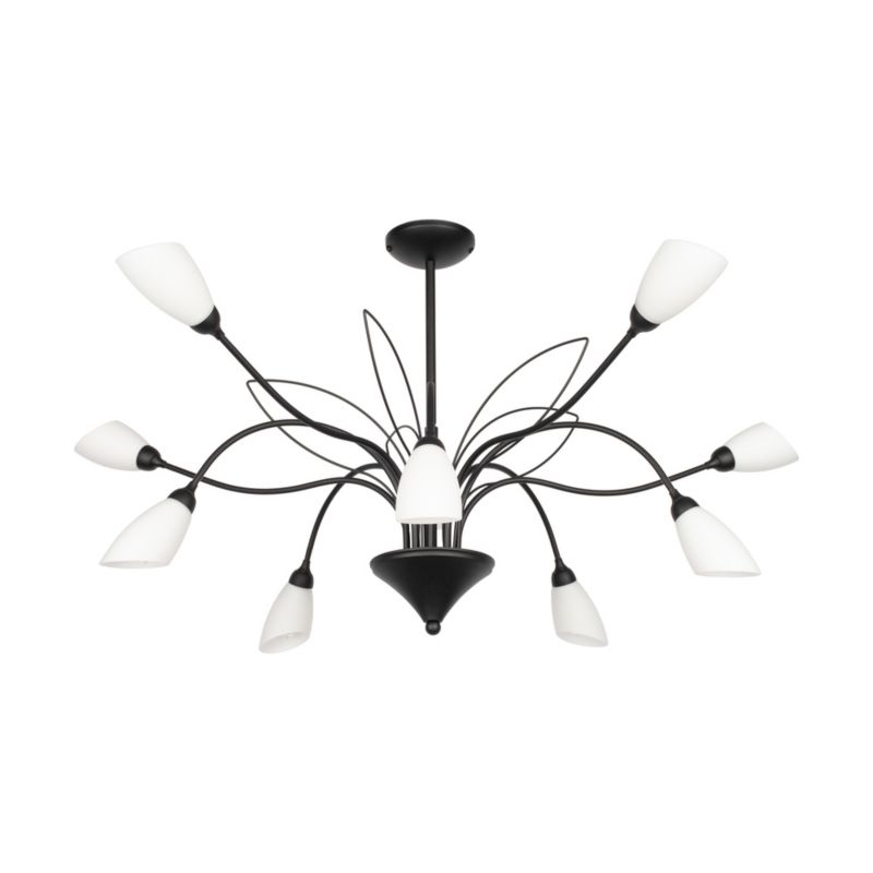 Lampa Wisząca SPOT Light 10xG9 Max.6W LED Subtelne Połączenie Czerni z Białym Szkłem, Polski Producent, 1 szt.