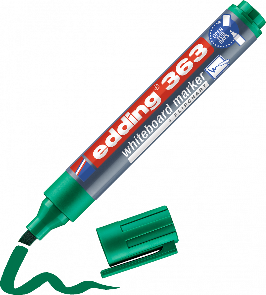 Marker suchościeralny edding 363, ścięta zielony