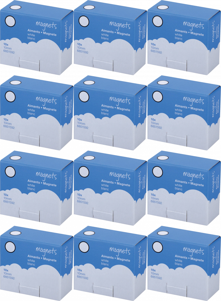 12x Magnesy Viking, 10mm, 10 sztuk, biały