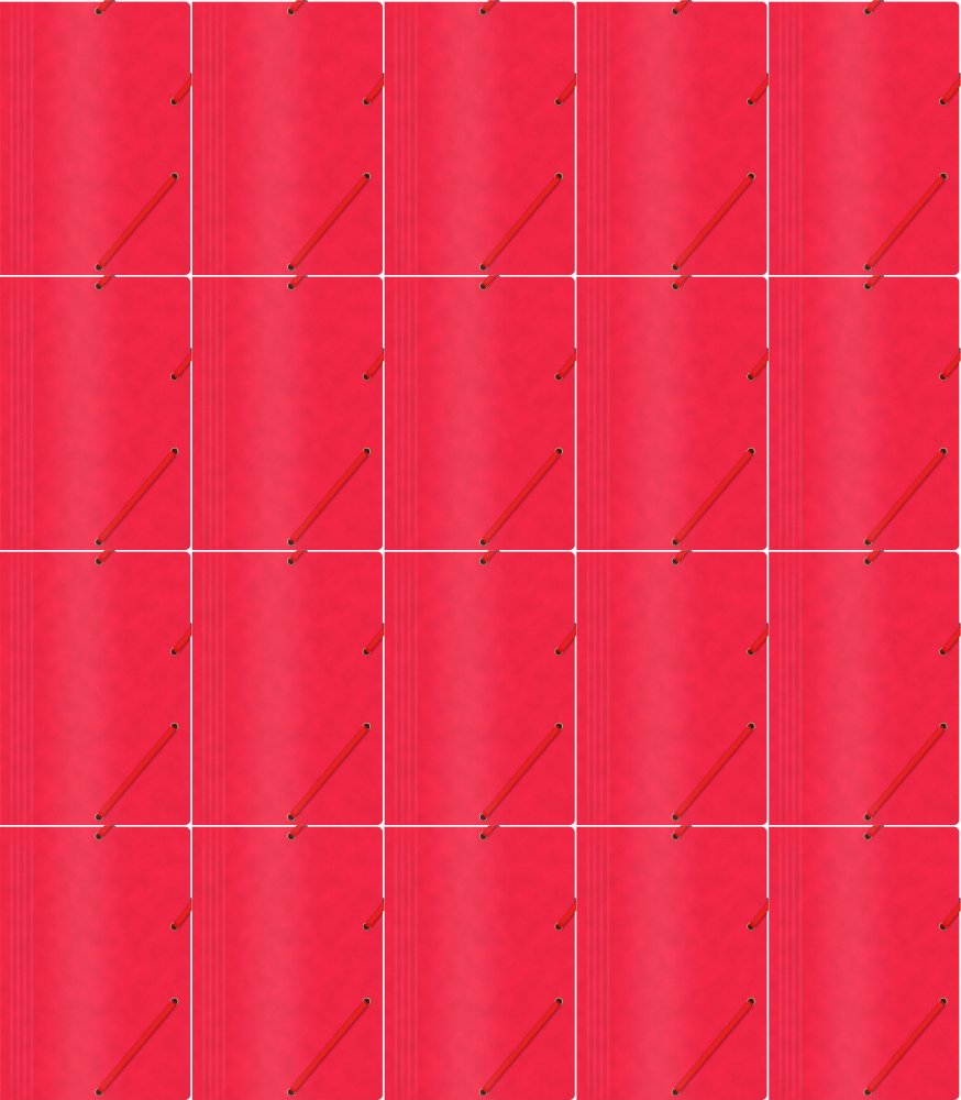 20x Teczka z gumką Office Products, A4, 390g/m2, preszpanowa, czerwony