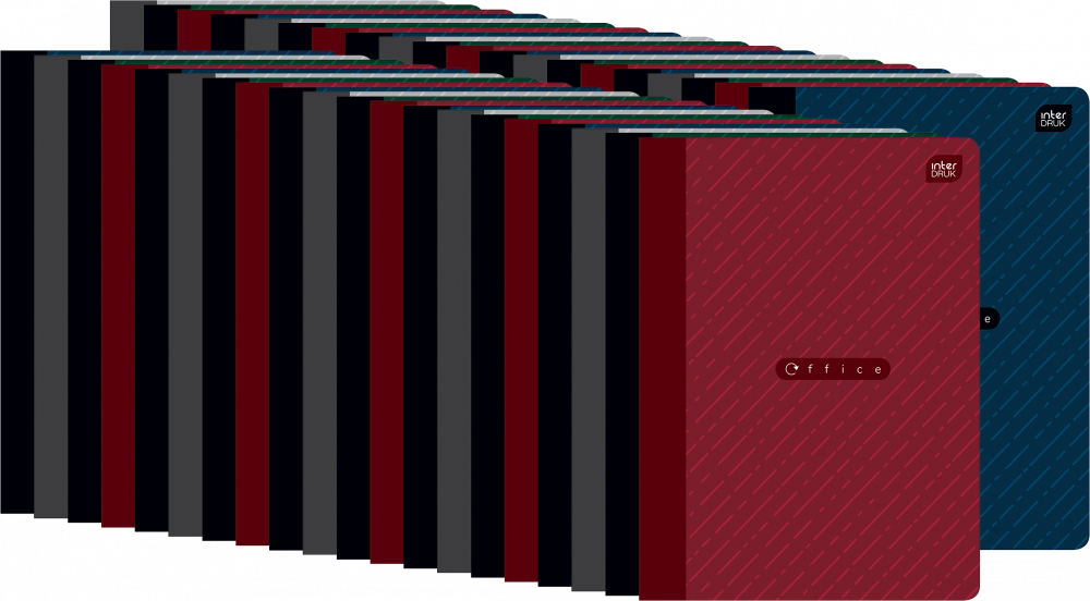 40x Zeszyt w kratkę Interdruk Office, A5, 60 kartek, mix kolorów