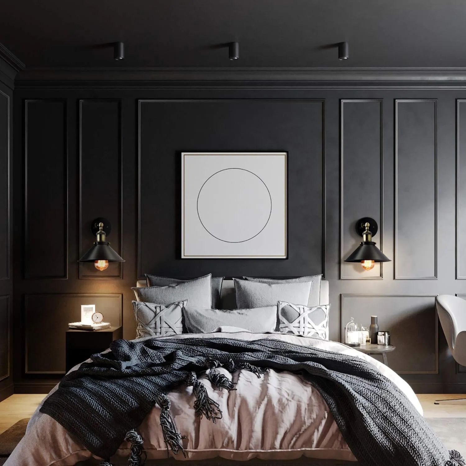 TooLight Porto kinkiet 1x60 W czarny-mosiądz OSW-00262