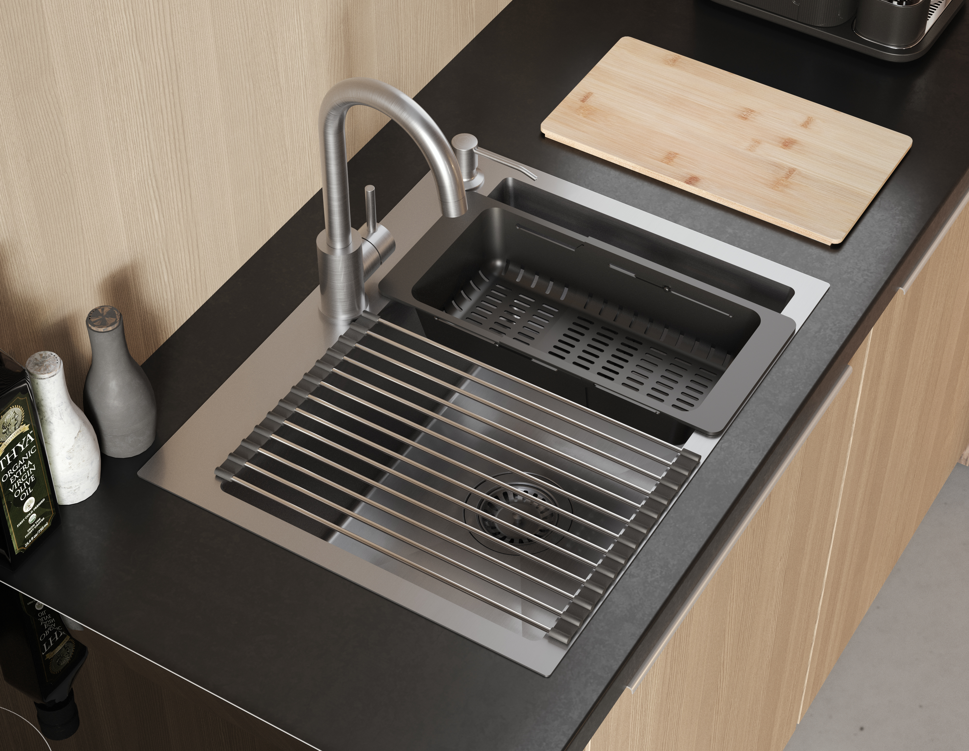 Quadron Luke zlewozmywak z akcesoriami 58x45 cm ZH5845BS