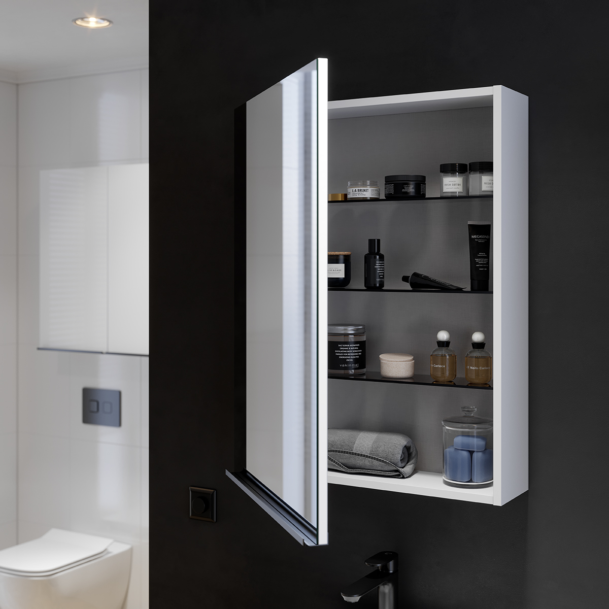 Cersanit Virgo szafka 60 cm lustrzana wisząca biała S522-014