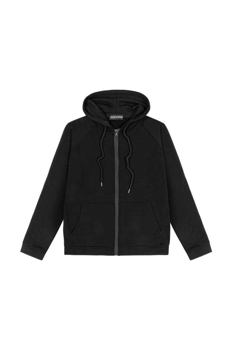 Bluza dresowa z wełny merino Super 120’s, French Terry + WR, granatowa