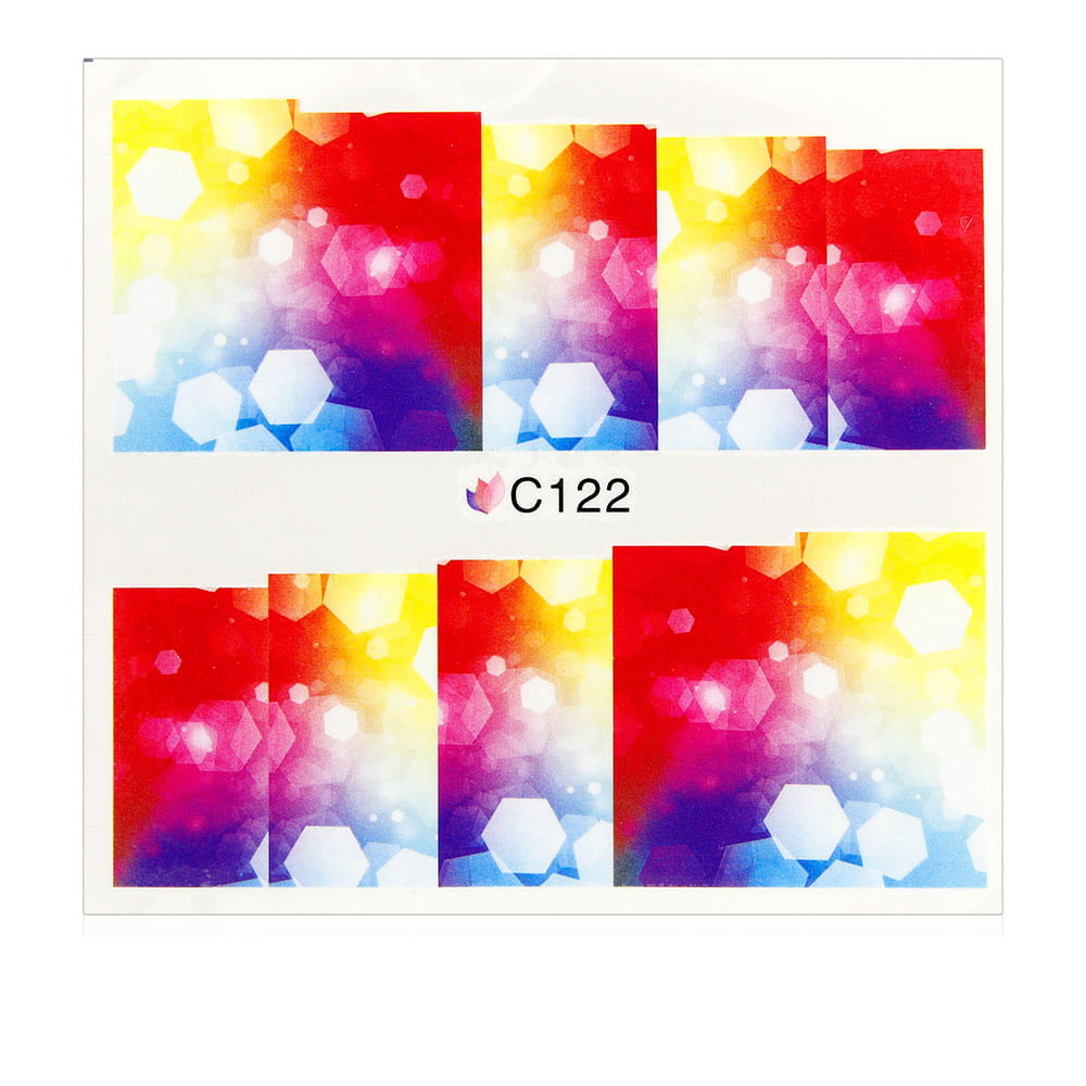 Naklejki wodne do paznokci arkusz 7 x 6,5 cm na 10 palców c Nr 122