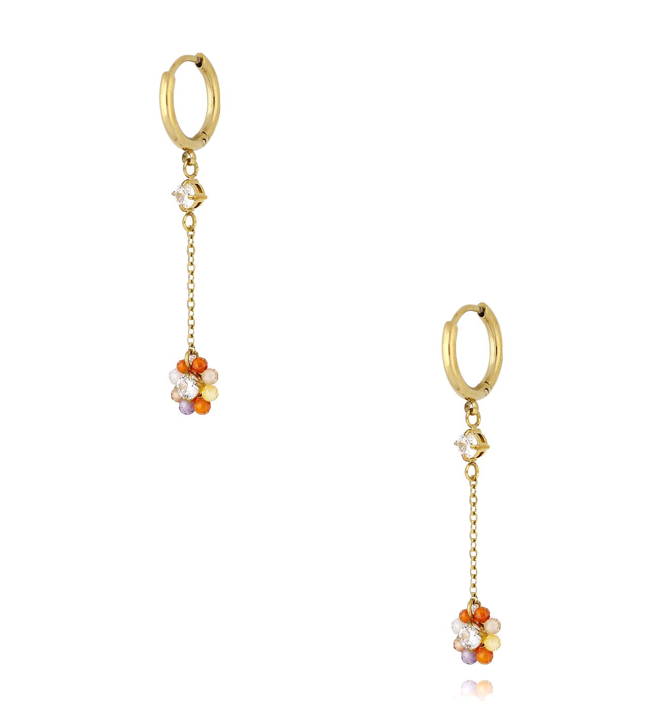 Kolczyki złote z kolorowymi cyrkoniami Miranda KSC0129