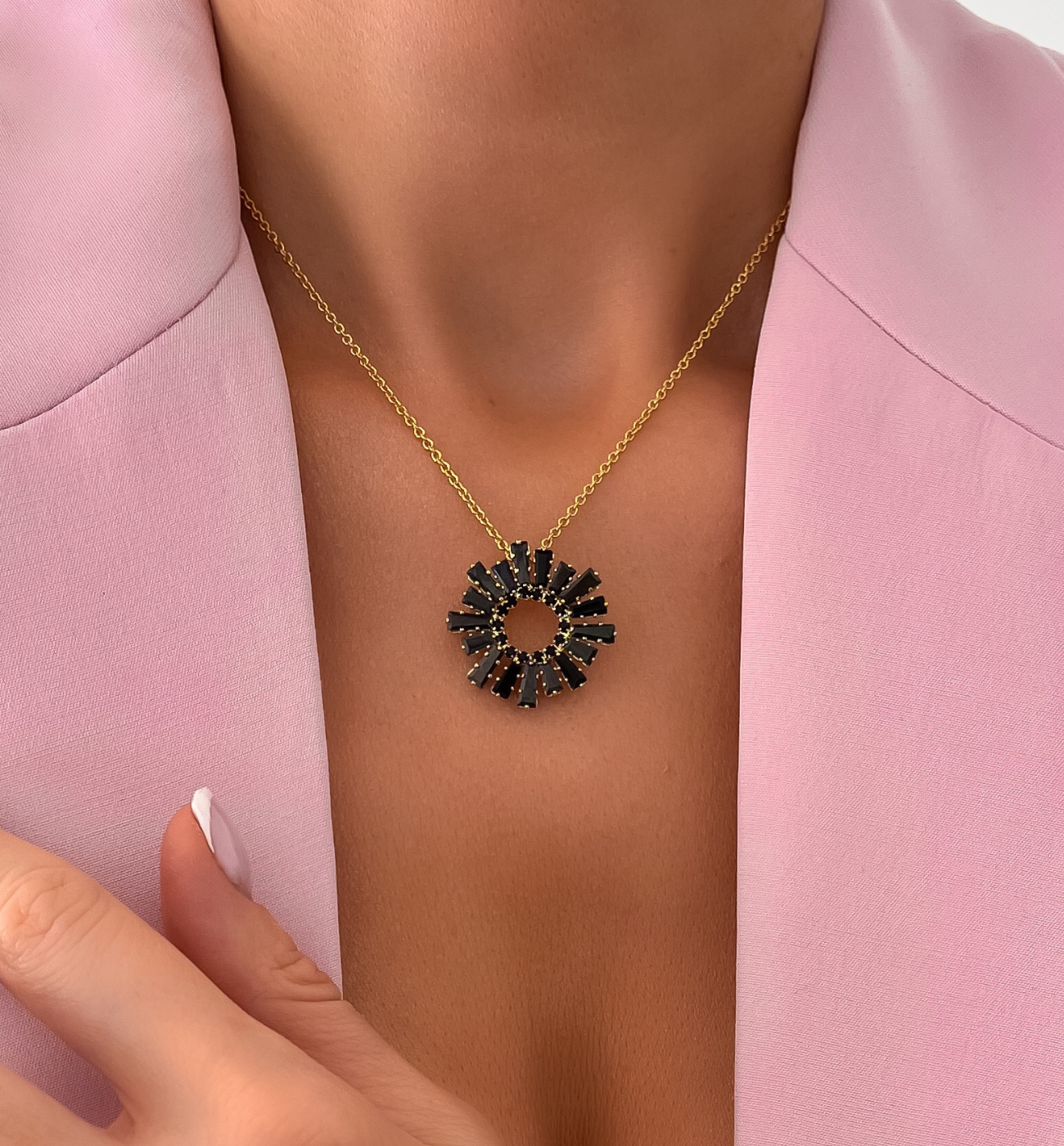 Naszyjnik z czarnymi kryształkami Samantha - By Dziubeka