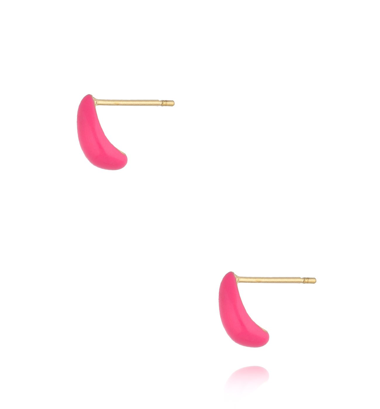 Kolczyki łezki emaliowane fuksjowe Tears - By Dziubeka