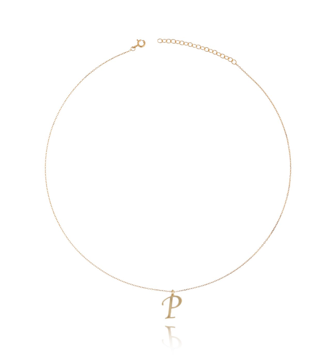 Naszyjnik srebrny pozłacany z literką P NAT0221