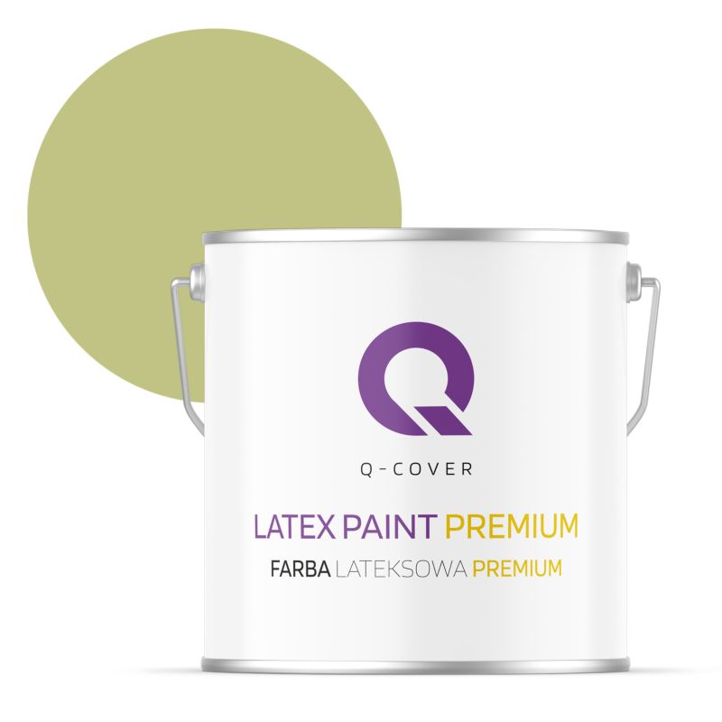 Farba Lateksowa Premium Plamoodporna do Ścian i Sufitów Q-Cover Groszkowy H2451 Głęboki Mat 5L