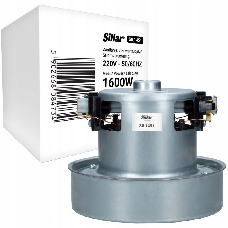 Silnik do odkurzacza, Sillar, uniwersalny, zamiennik, jednoturbinowy, do AEG Zelmer Electrolux Philips, 1600W, 220V, 50/60Hz, 1szt