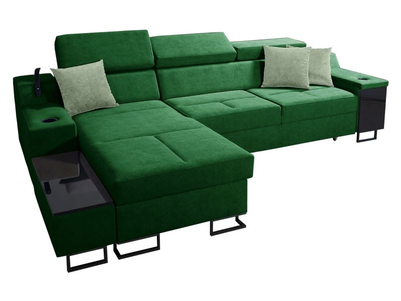 Narożnik z barkiem MIRJAN 24 Alicante I Maxi lewy butelkowa zieleń + jasny zielony 1 szt.