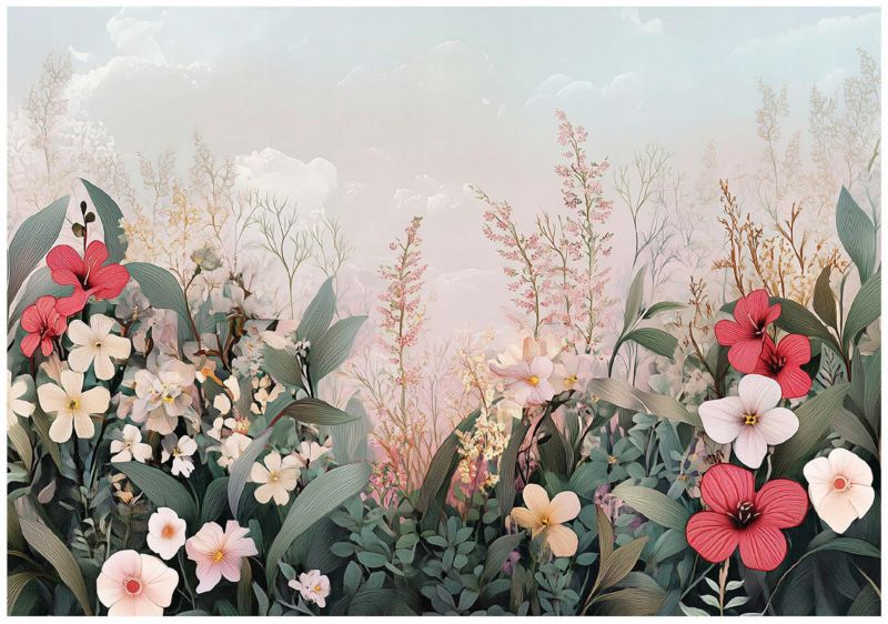 Fototapeta Kwiaty Polne Maki Do Salonu Sypialni WALLARENA 350x250 cm Tapeta Na Flizelinie 1 szt.